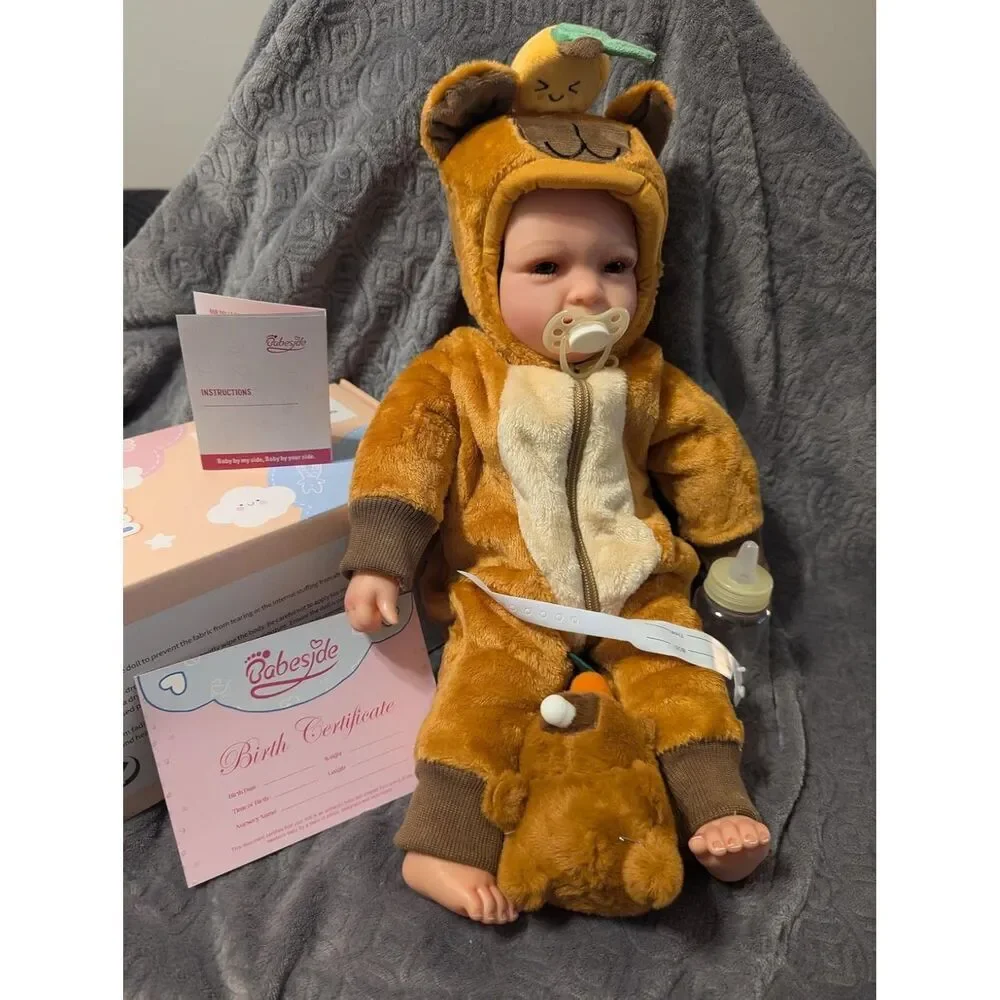 17inch Large Brwon Realistic Cute Soft Body Baby Doll With Accessories